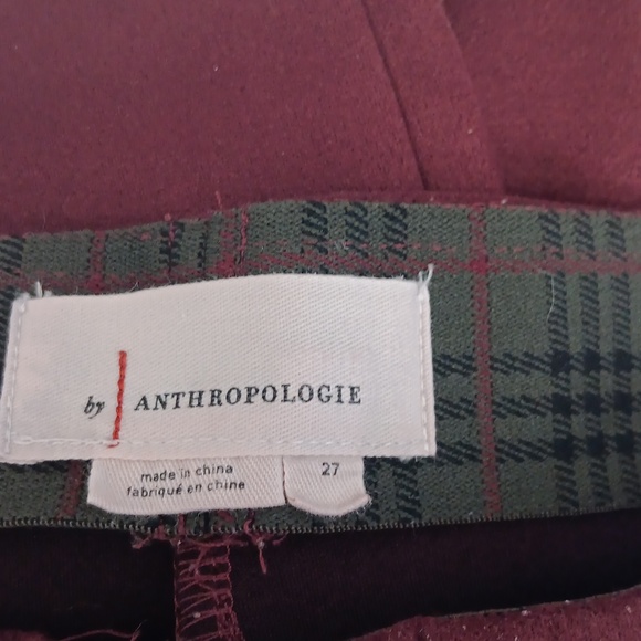 Anthropologie Burgundy Faux Suede Skinny Pants - Picture 5 of 6
